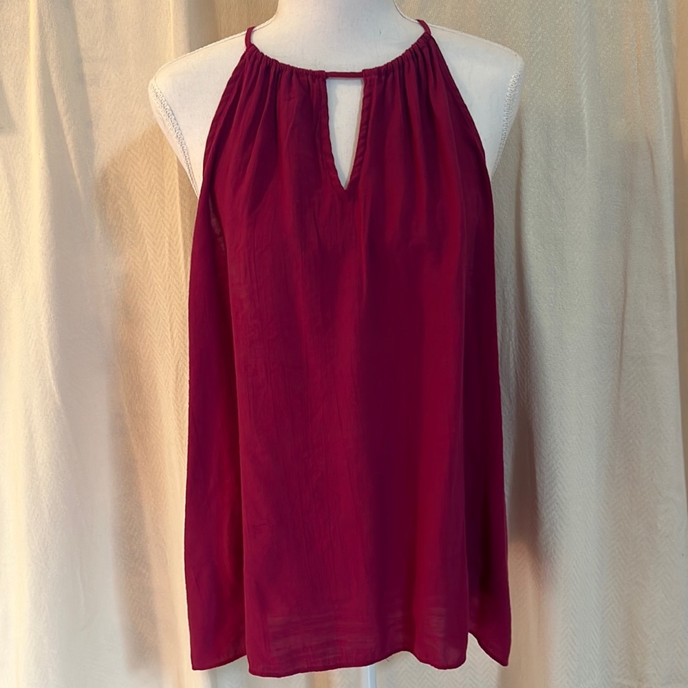 Nine West Plum V-Neck-Cutout Halter Top. Size XXL.